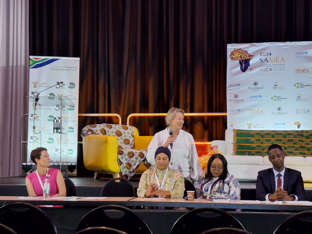 Nana Davies, Partner at Southern Hemisphere and Board Member of <a href="/SAMEA_ZA/">SAMEA</a> presenting on her portfolio "Emerging evaluators, capacity building, competency and professionalisation"

<a href="/NanaDav23812145/">Nana Davies</a> 
#SAMEAConference