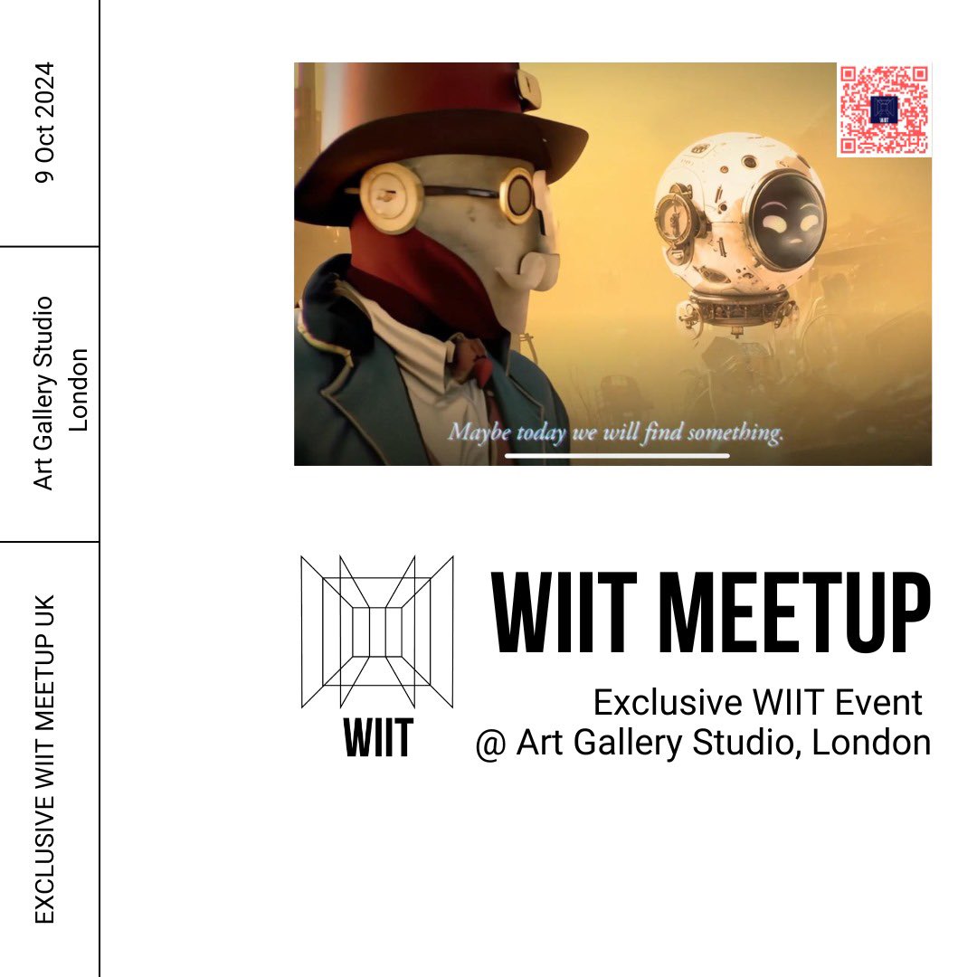 🎉✨ Today is D-Day! Are you ready for our  exclusive WIIT Meetup? 

🚨 **SOLD OUT ALERT!** Arrive on time as we’ll have a strict door policy to ensure all confirmed RSVPs get in. Your prompt arrival is crucial!

📍 Art Gallery - Studio Building, 21 Evesham Street, London