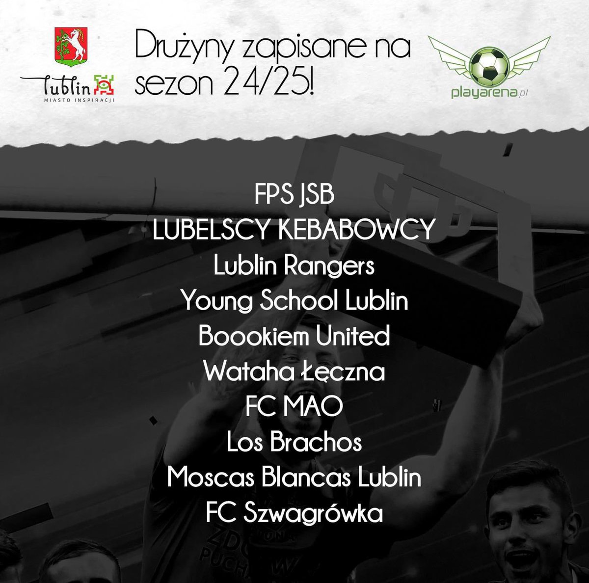 Playarena_Lbn's tweet photo. 📢 Drużyny zapisane na sezon 2024/2025 Playarena Lublin! ⚽

Z przyjemnością ogłaszamy zespoły, które powalczą o mistrzostwo w nowym sezonie Playarena Lublin. Czeka nas wiele emocjonujących meczów, rywalizacji i niesamowitych sportowych chwil! 🔥 https://t.co/EABJIIU9CW