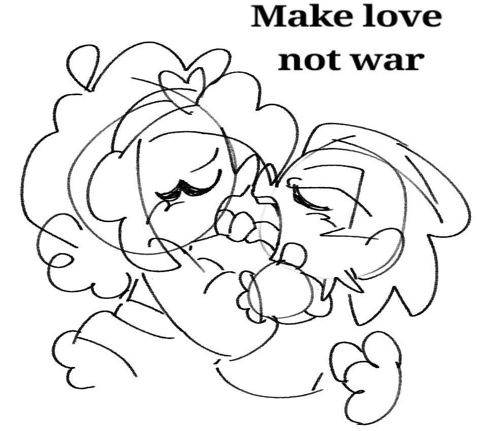 I want to draw sharpshooter but i domt know what to do to make them lovey dovey😔