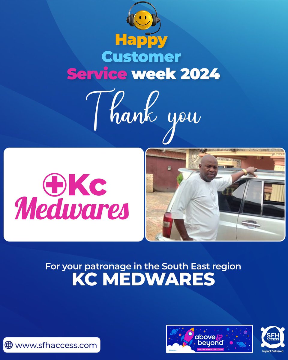 Appreciating <a href="/KC/">Kristin Greenwell</a> Medwares🎉

We at SFH Access to Health LTD are proud to recognize KC Medwares for their continued patronage and trust in our products and services. Thank you for being a valued partner in our journey. 🙌
 #SFHAccessCSW #CustomerServiceWeek #CustomerAppreciation