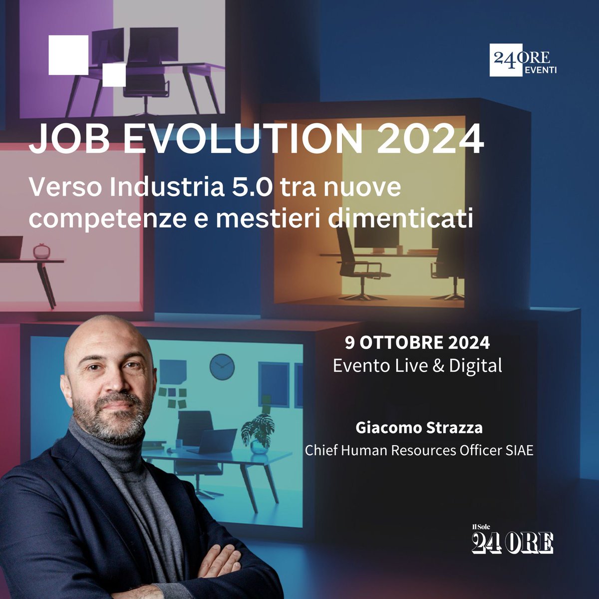 SIAE_Official's tweet image. Giacomo Strazza, Chief HR Officer di SIAE, tra poco al Job Evolution 2024!

Scopri come smart working e welfare stanno rivoluzionando il lavoro dipendente.

Segui la diretta -&amp;gt; 24oreventi.ilsole24ore.com/job-evolution-…

#JobEvolution #LavoroDelFuturo #HR