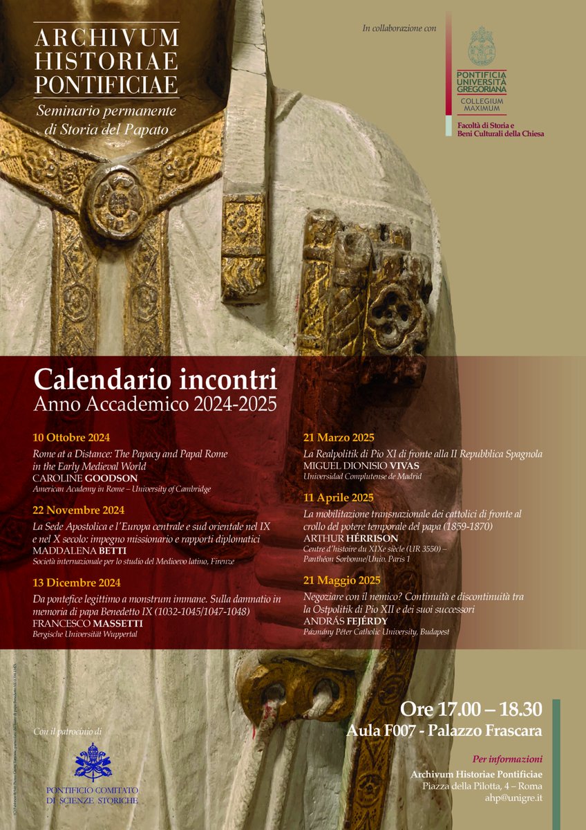 Pontificia Università Gregoriana (@unigregoriana) on Twitter photo Riprendono dal #10ottobre gli incontri del Seminario permanente di Storia del Papato promossi da <a href="/ahp_rivista/">AHP Rivista</a>.
1⃣ Primo incontro: unigre.it/it/eventi-e-co…
📺 Live streaming: youtube.com/unigregoriana
📕 La rivista: unigre.it/it/ricerca-e-p…
#storia #Chiesa #papa #papato #ricerca Riprendono dal #10ottobre gli incontri del Seminario permanente di Storia del Papato promossi da <a href="/ahp_rivista/">AHP Rivista</a>.
1⃣ Primo incontro: unigre.it/it/eventi-e-co…
📺 Live streaming: youtube.com/unigregoriana
📕 La rivista: unigre.it/it/ricerca-e-p…
#storia #Chiesa #papa #papato #ricerca