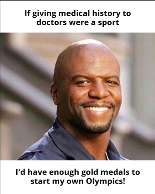 mysideofcf's tweet photo. If giving my CF history to doctors were a sport, I'd have enough gold medals to start my own Olympics! 🏅😂 #CFLife #CysticFibrosis #CFWarrior #chronicillness https://t.co/BYoZy7wAPr