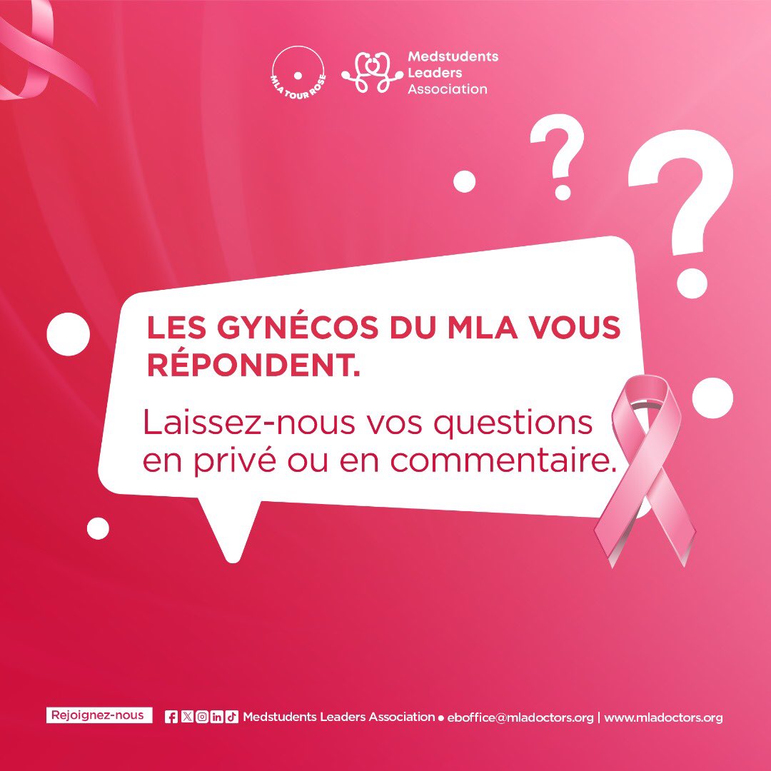 Encore 3jrs pour vous faire dépister gratuitement en cliquant ici bit.ly/MLADepCds24
Et si vous avez des questions, des préoccupations, nos gynécos sont là pour vous😌. Abonnez-vous à notre page pour ne rien rater🫵🏽
Restez branchés avec le htag #MlaTourRose2024