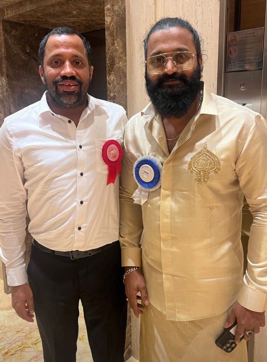 vijeshetty's tweet photo. Tulunad bagged 3 awards in the 70th National Film Awards.

Rishabh Shetty for #Kantara showcasing the rich #Tulu culture.  Dinesh Shenoy &amp; Ganesh Shetty for debut #Madhyantara 

Congratulations to all of you; a proud moment. @shetty_rishab @dineshenoy @logicteem @DrishyamFilms https://t.co/IbHUFJrDQe