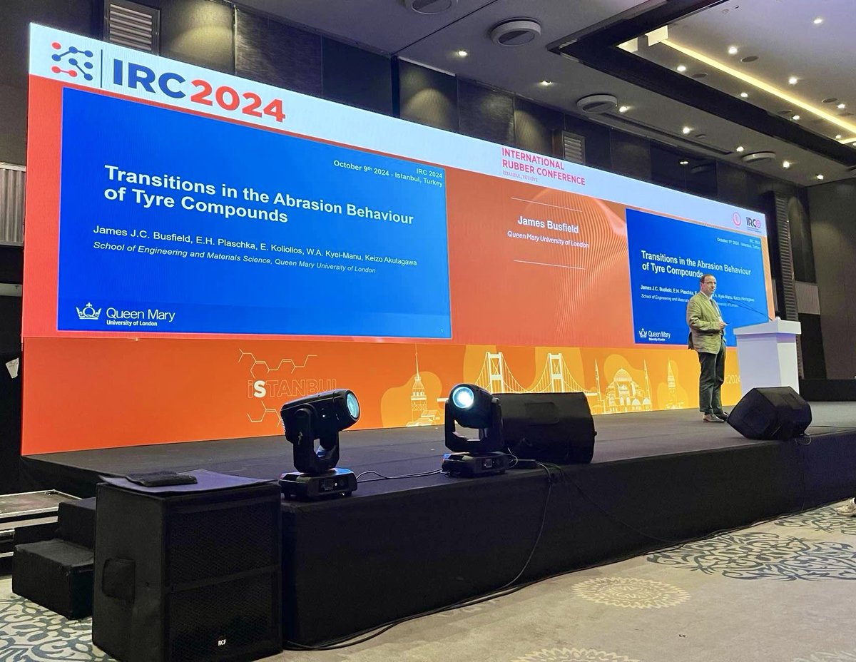 IOM3 Elastomer Group Chair @JamesBusfield presenting the plenary speech at #IRC2024 in Istanbul 🇹🇷 

#Elastomers #RubberIndustry