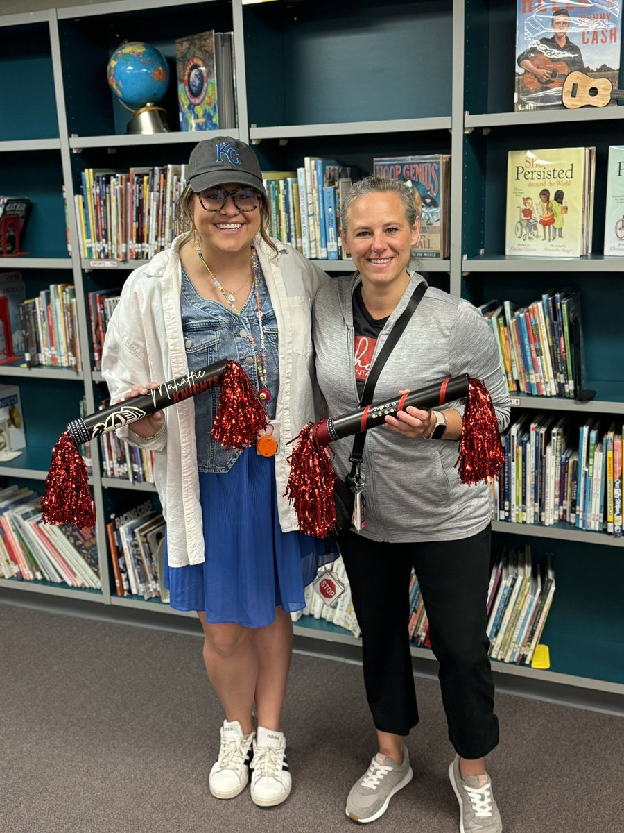 Our Mahaffie Knights Spirit Stick winners this month!  Congratulations Mrs. Fortuna and Ms. Hood. Thank you for bringing your positive energy each day to our school. #OPSMakeTodayCount
