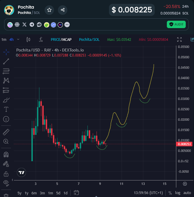 EricCryptoman's tweet photo. Pretty crazy that the highest $BONK's brother is @ $8m.

Added some more here to DCA, sellers will be out of tokens soon imo.

Now or never @PochitaSolCTO bros, run it up. https://t.co/NXf5Xmtjma