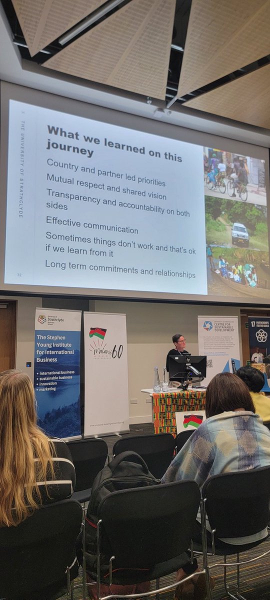 BayaniEdgar's tweet photo. @nyanitm making a powerful reflection on Scotland Malawi partnerships by drawing the audience to lessons from the past 20 years at @UniStrathclyde #DiamondJubilee @scotgov @ScotGovID @APatemba24445 @EEEStrathclyde @ScotlandMalawi @MalawiScotland https://t.co/T6EJkpile6