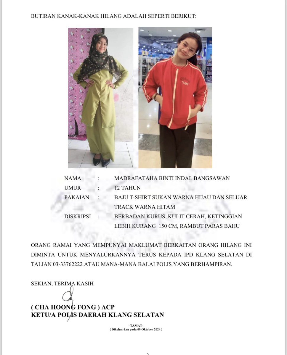 redzuanNewsMPB's tweet photo. Budak perempuan berusia 12 tahun dilaporkan hilang selepas turun mengambil makanan dari kereta yang diparkir di bawah kediamannya di sebuah flat di Bandar Bukit Tinggi 1, Klang, petang semalam. https://t.co/jEsHlKzX5l