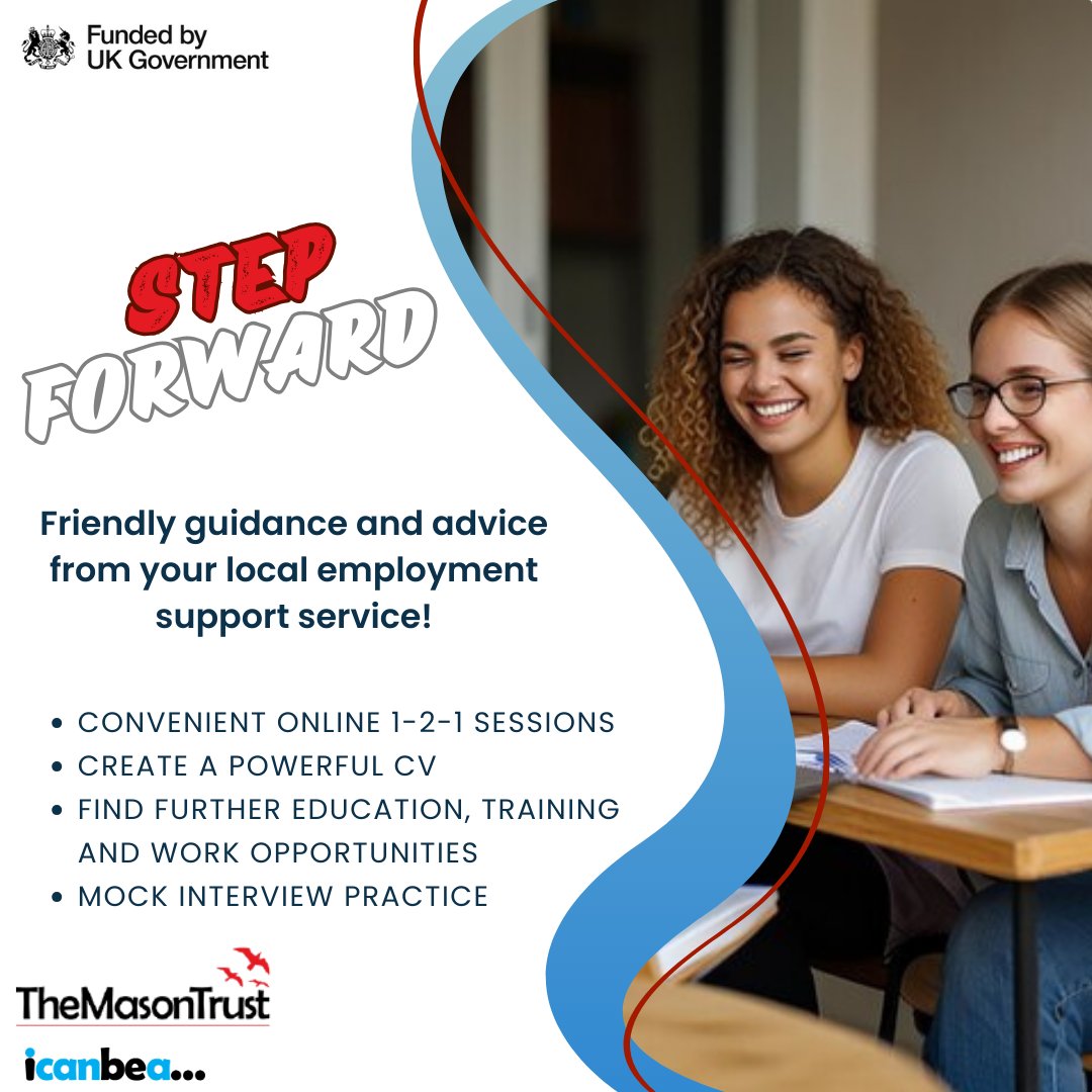 themasontrust's tweet photo. Whether online (via phone or video chat) or face-to-face, we offer comprehensive guidance to help you with your CV, cover letters, job searches, interview prep, and more

Ready to take the next step? Find out if you're eligible and register here: 
https://t.co/7vRjaUihud https://t.co/9XoKnSkLYl