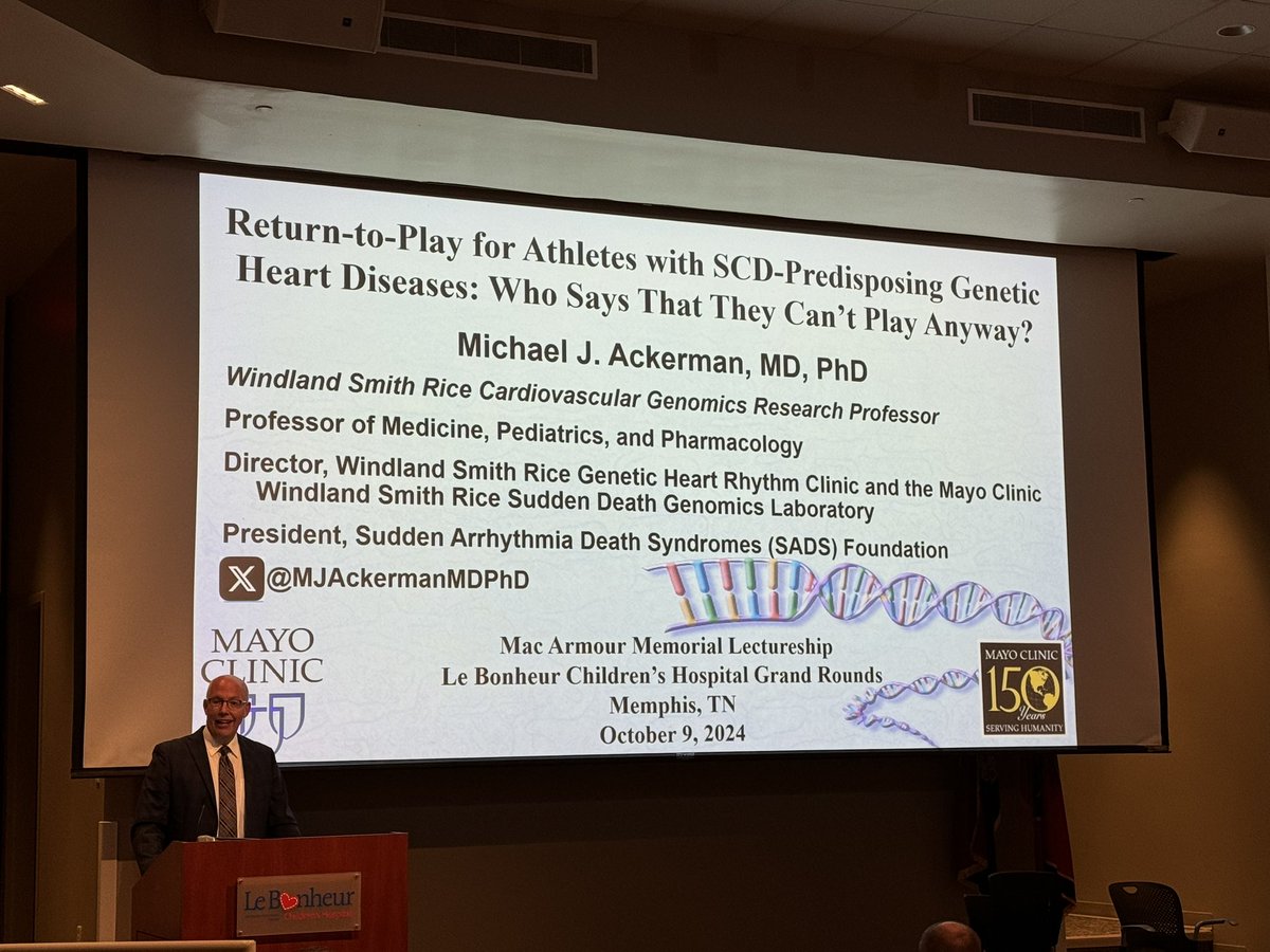 Jennifer Kramer (@jwootten13) on Twitter photo Exciting talk from <a href="/MJAckermanMDPhD/">Michael J. Ackerman MD,PhD</a> here <a href="/LeBonheurChild/">Le Bonheur Children's</a> on getting kids back to playing <a href="/UTHSCPedsCards/">Heart Institute at Le Bonheur Children's Hospital</a> Exciting talk from <a href="/MJAckermanMDPhD/">Michael J. Ackerman MD,PhD</a> here <a href="/LeBonheurChild/">Le Bonheur Children's</a> on getting kids back to playing <a href="/UTHSCPedsCards/">Heart Institute at Le Bonheur Children's Hospital</a>