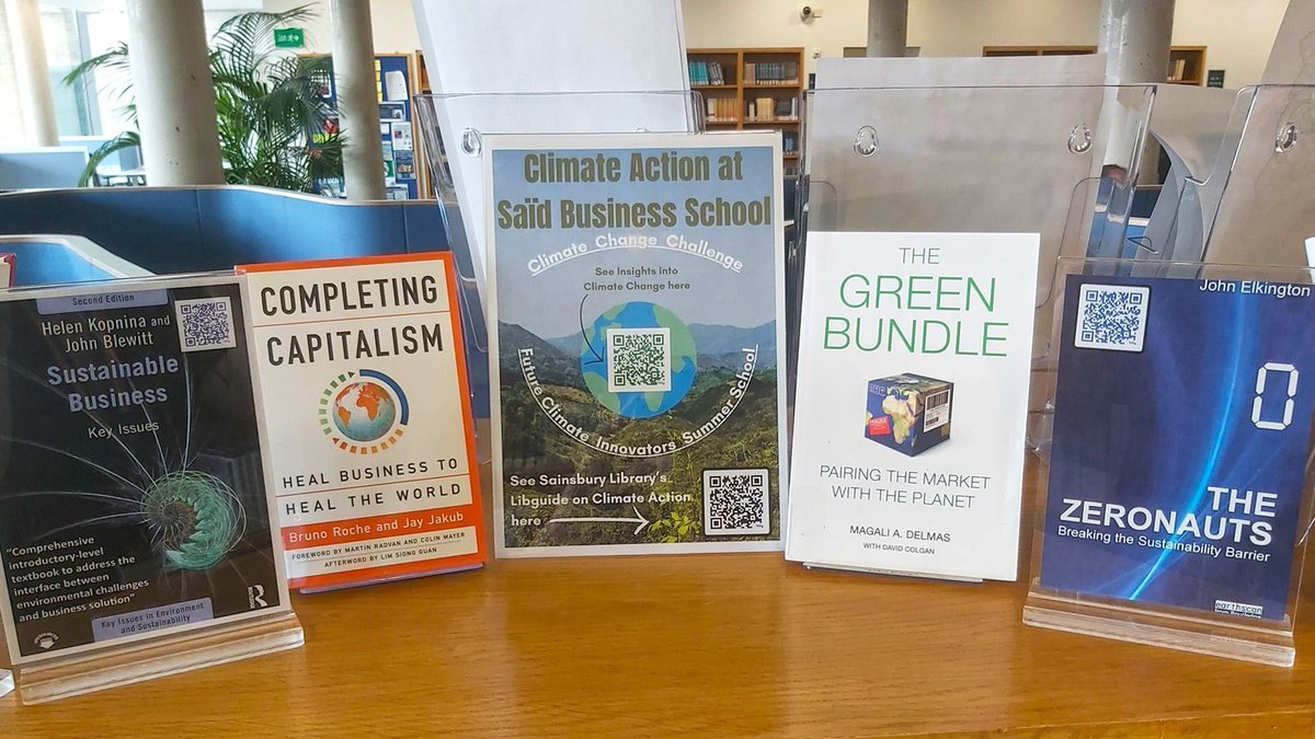 Learn how businesses can operate sustainably! Our #GreenLibrariesWeek book display features must-reads like 'Completing Capitalism' by <a href="/BrunoROCHE20/">Bruno ROCHE</a> &amp; Jay Jakub, and 'The Zeronauts' by John Elkington. Stop by and get inspired! 🌱💡
bit.ly/480yGsU