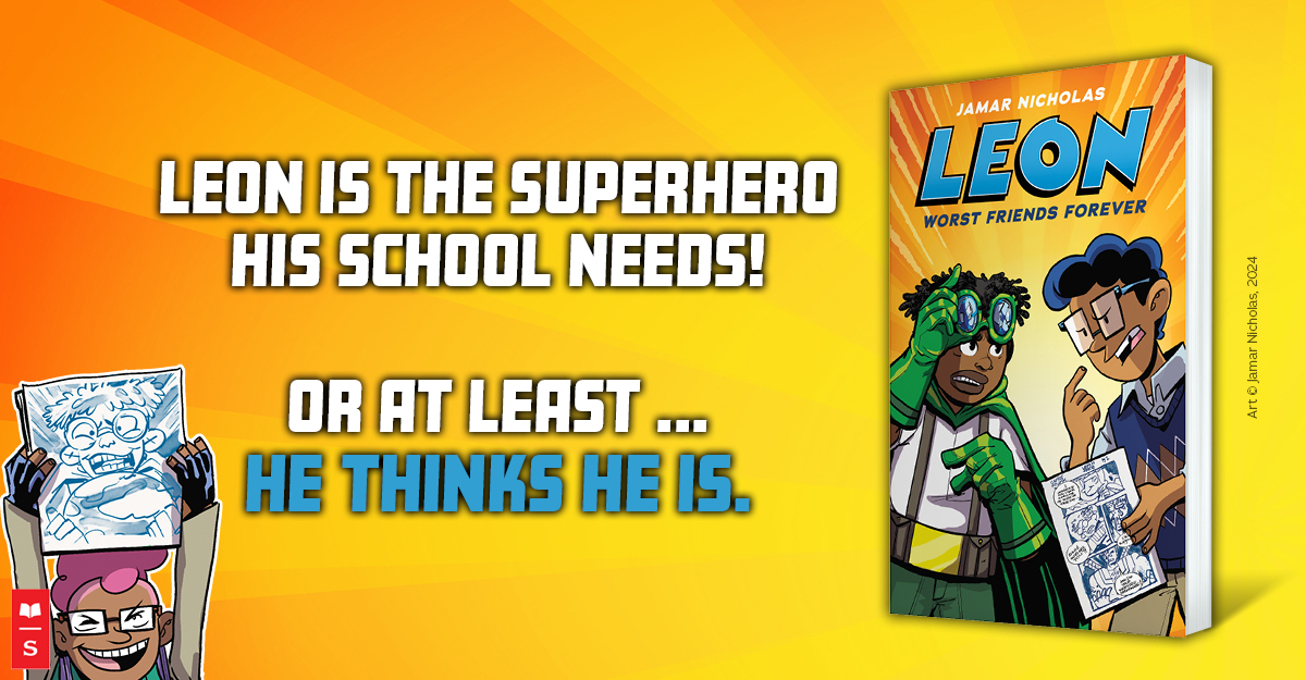 Scholastic UK (@scholasticuk) on Twitter photo Congratulations to <a href="/jamarnicholas/">Jamar Nicholas</a> on the publication of Leon: Worst Friends Forever!
The second graphic novel in this action-packed, heartfelt and joyously funny series.
Out today! #Leon Congratulations to <a href="/jamarnicholas/">Jamar Nicholas</a> on the publication of Leon: Worst Friends Forever!
The second graphic novel in this action-packed, heartfelt and joyously funny series.
Out today! #Leon
