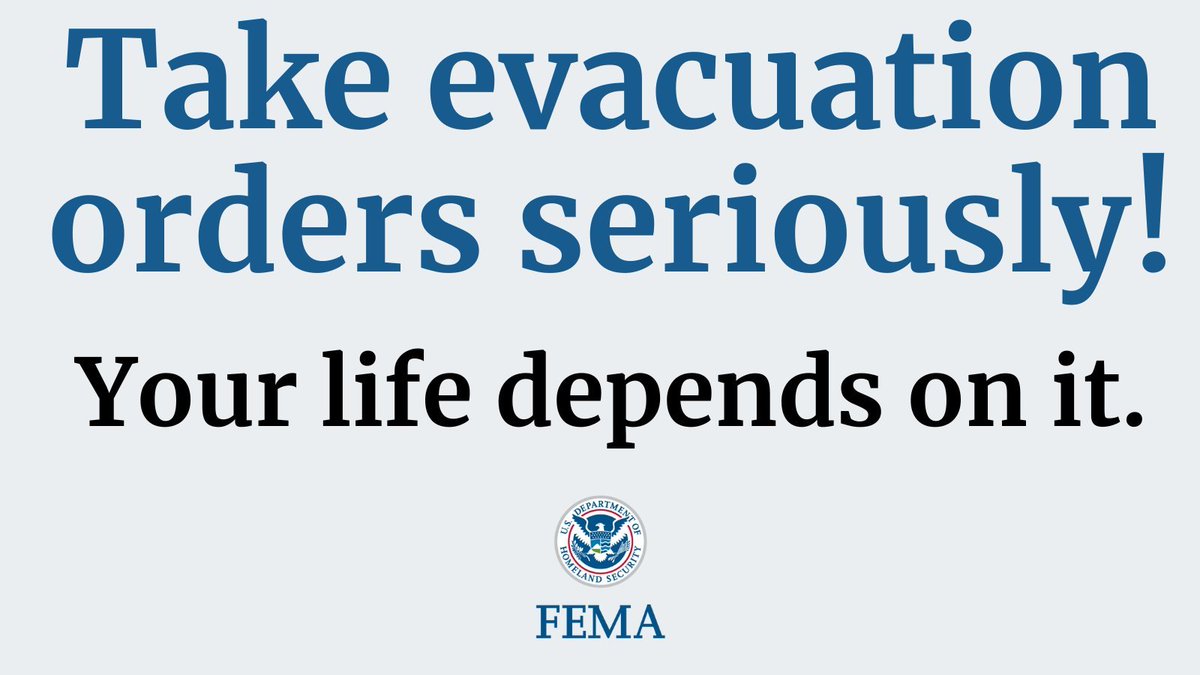 Florida: you only have a few hours left to evacuate for Hurricane #Milton. If you are in an evacuation zone, GET OUT NOW! Your life is at serious risk if you don't take action immediately - every second counts.