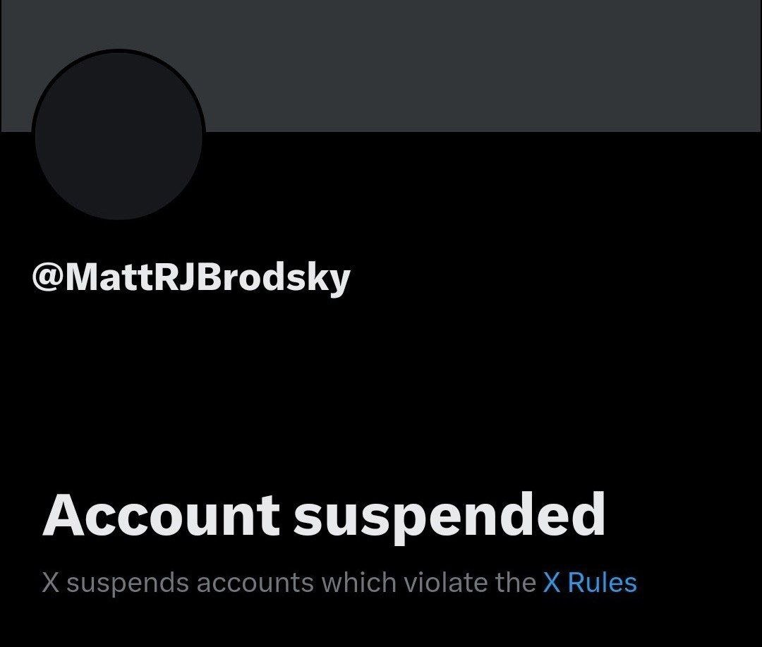 KeithWoodsYT's tweet photo. 🚨 Great news: hateful Jewish supremacist Matthew Brodsky has finally been suspended after glorfying for the r*pe and murder of Irish people. Well done everyone who raised awareness

Now the question is why someone this psychotic is appointed to advise the US on Israel-Palestine? https://t.co/LIGvjXjf92