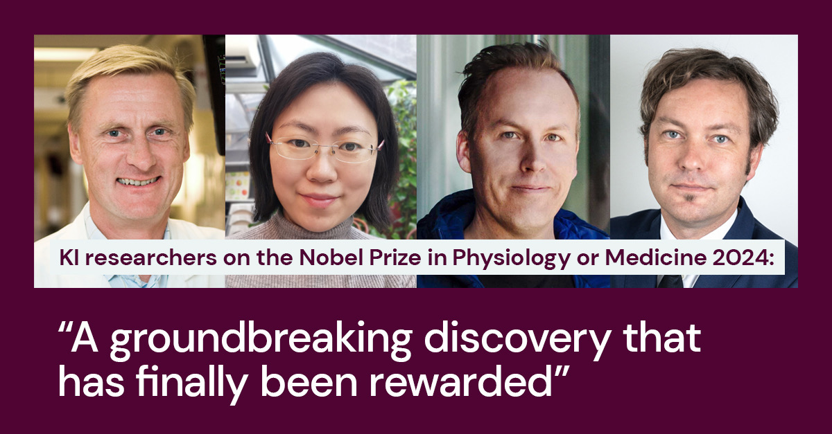 “A groundbreaking discovery that has finally been rewarded”. Read more about KI researchers commenting on this year's Nobel Laureates in Physiology and Medicine - Victor Ambros and Gary Ruvkun who are awarded for their discovery of microRNA. 
news.ki.se/the-nobel-priz…