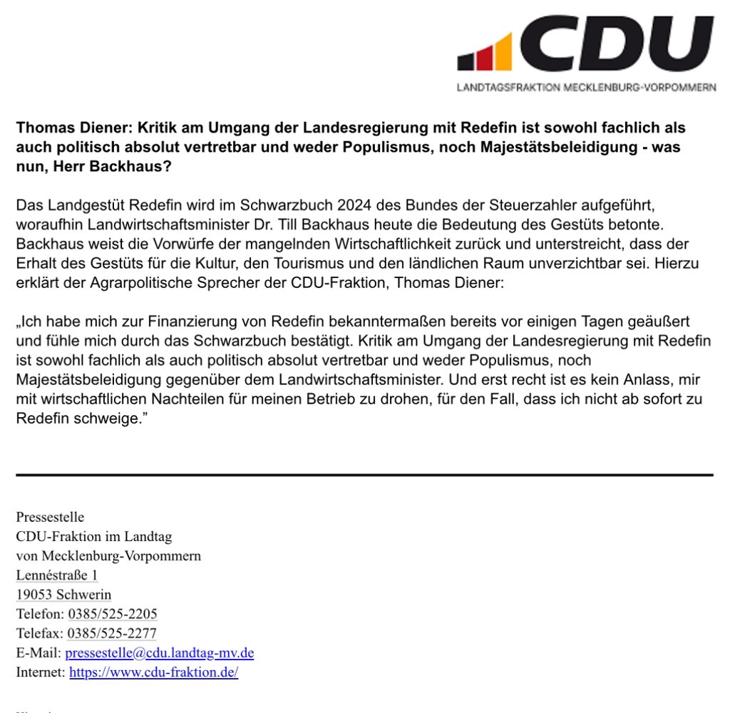 thomasdiener's tweet photo. #gestüt #redefin #cdumv #cdufraktionmv #mv #landzumleben #gestütredefin #schwarzbuch https://t.co/k7pY3fgpVw