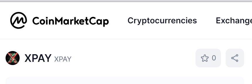 XPAY_Coin's tweet photo. $XPAY is now on @CoinMarketCap 

https://t.co/ZfMaVfnJJl

#XPAY #CMC https://t.co/rVNC08XFZg