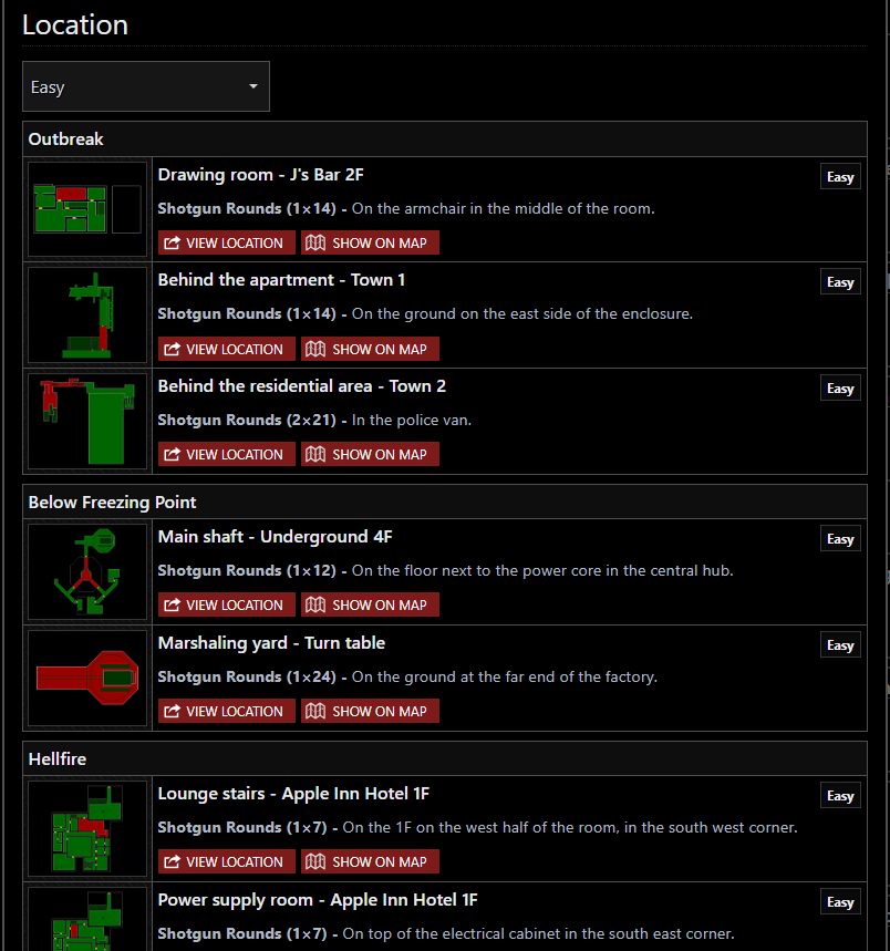 EvilResource's tweet image. I've been making updates to the Outbreak data of Evil Resource recently. Out of these, one feature I'm hoping is useful to people is now it is easier to see what item locations are applicable to each scenario. More updates to come! evilresource.com/resident-evil-… #ResidentEvil #REBHFun