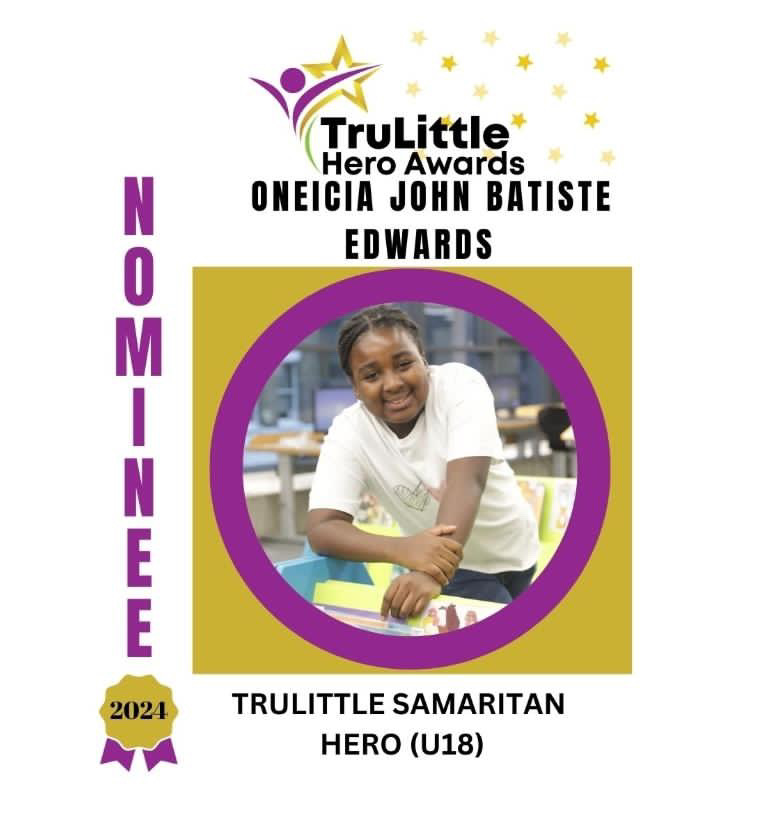 Congrats to Oneicia for being nominated for the 'Tru Little Hero' award! 🌟 

At just 10, she started writing and has since published 2 Affirmation Journals and done multiple public speaking appearances. We are extremely proud of her!