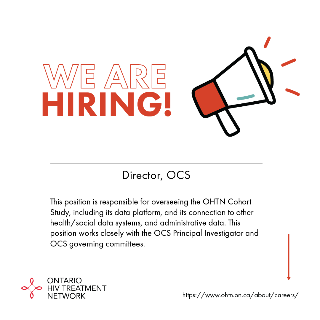#TheOHTN is hiring!

This position is responsible for overseeing the OHTN Cohort Study and works closely with the OCS Principal Investigator and OCS governing committees.

To learn more visit: ohtn.on.ca/about/careers/ 
Deadline to apply: October 18, 2024
