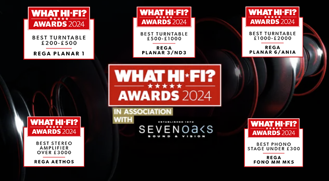 RegaResearch's tweet photo. Here they are in all their glory! Our FIVE @whathifi 2024 Awards. #rega #Planar1 #Planar3 #Planar6 #Aethos #FonoMM  Congrats to all of this years winners! 👏👏 https://t.co/ZS5mGSCLLK