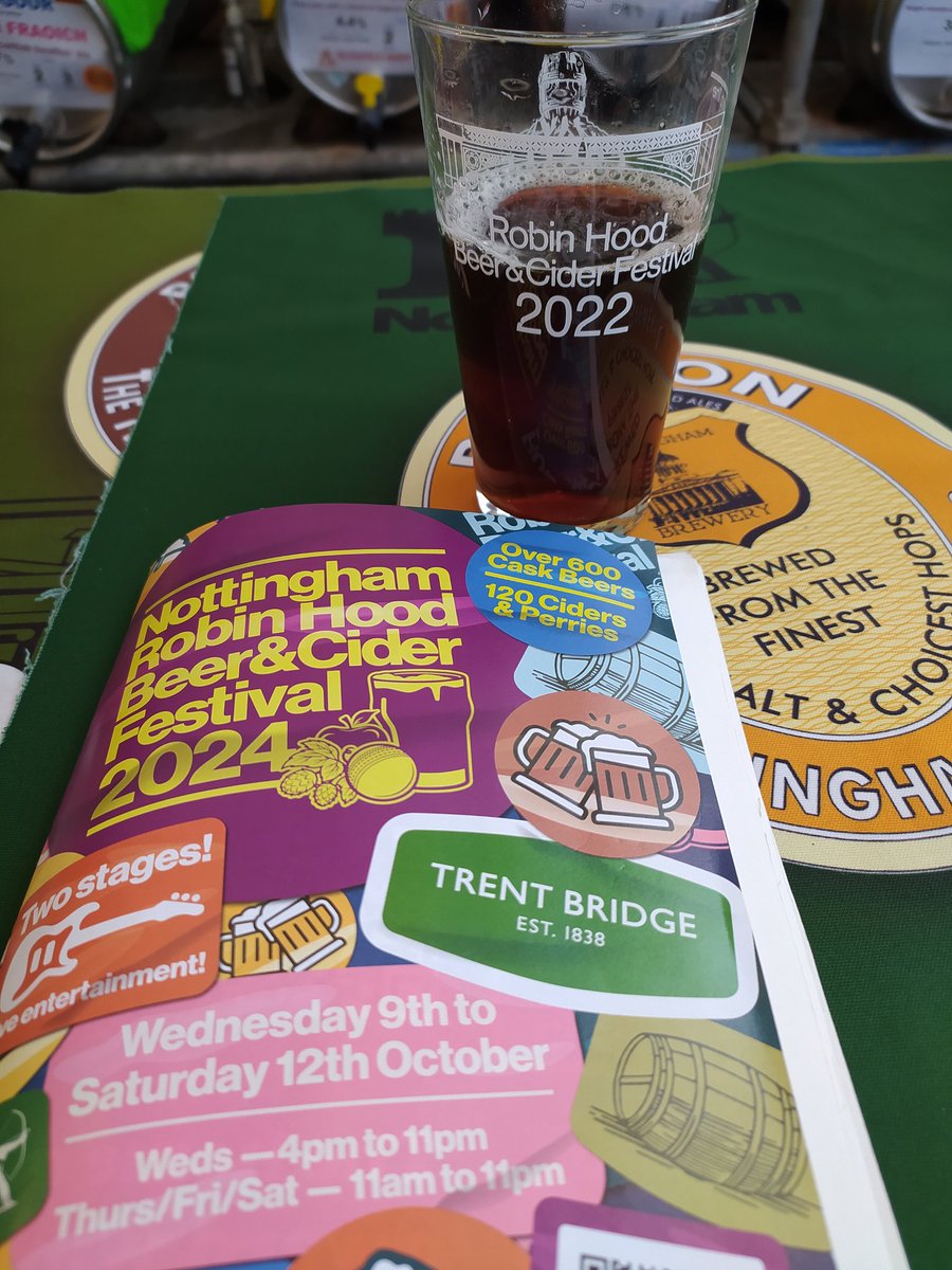 Imbibing at Nottingham Beer Festival.