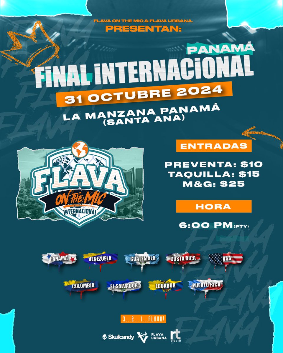 FlavaUrbana's tweet photo. Se viene la final internacional 
📍 La manzana Panamá 
 
🇨🇴 🇻🇪 Ken zingle 
🇪🇸 Jesús LC
🇨🇴 Fat Nigga 
🇨🇴 Airon 
🇨🇴 Pipe 
🇨🇷 Lozz
🇸🇻 Odil 
🇬🇹 Juana 
🇺🇸 Sam 
🇵🇷 Jahn Aleno 
🇵🇦 ufo
🇵🇦 Bryan’t 
🇵🇦 Big G
🇵🇦Nost 
🇪🇨?? 
🇨🇷 ?? 

#freestyle https://t.co/RUMT4wKdxA