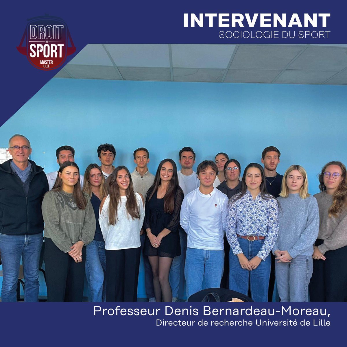 Les étudiants du Master ont accueilli le Professeur Denis Bernardeau-Moreau pour une intervention sur la sociologie du sport. Ils ont pu voir comment il s’inscrit dans un ensemble de dynamiques sociales et culturelles. Ils ont pu mesurer l’importance de l’encadrement du sport.