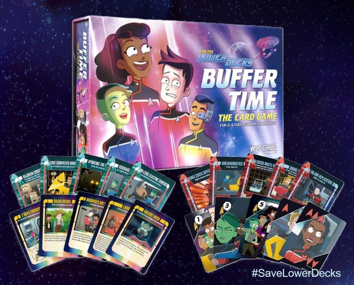 USS_Cerritos's tweet photo. The #StarTrekLowerDecks Buffer Time card game is up for preorder!
https://t.co/0X2yEIqKF9
#SaveLowerDecks #LowerDecks #StarTrek #Trekkies #Boimler #JackQuaid #BeckettMariner #TawnyNewsome #Tendi #NoelWells #SamRutherford #EugeneCordero #BufferTime @TrondyNewman @RealTomHankz https://t.co/NmBZUdoy3M