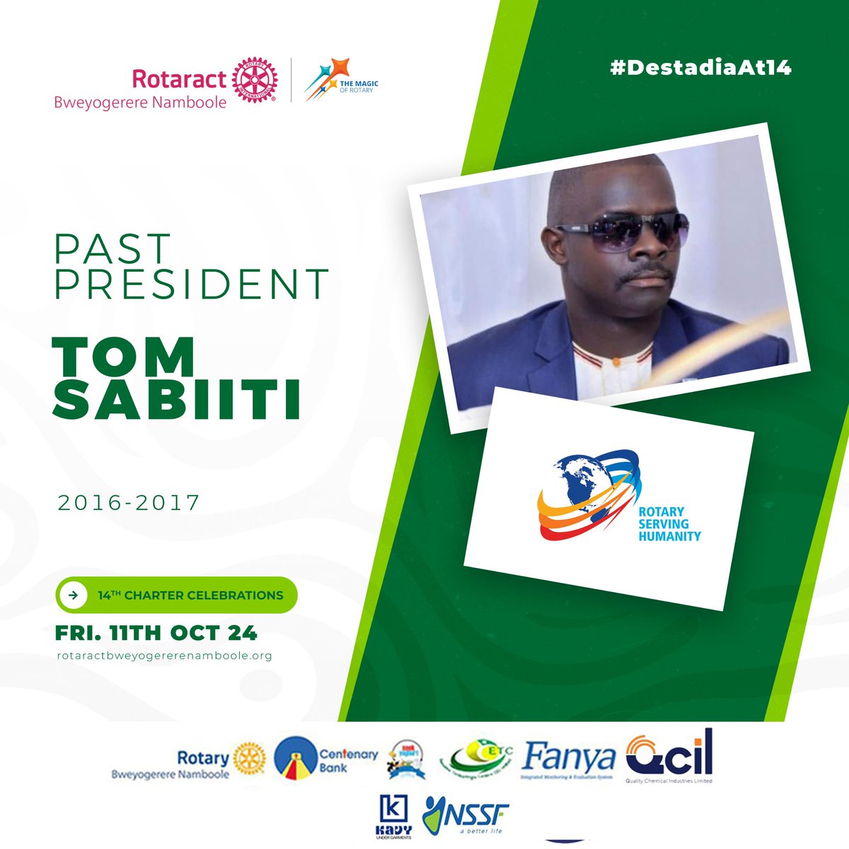 Rotaract Club of Bweyogerere Namboole (@destadia) on Twitter photo PP: <a href="/TomSabiiti/">Sabiiti Tom</a>, 2016-2017, we Organized a medical outreach in Hoima, benefiting over 1,500 members, partnered <a href="/nmsuganda/">NMS Uganda</a> & <a href="/BOU_Official/">Bank of Uganda</a> , district and national recognitions and RI Presidential Citation for outstanding club performance.
#DestadiaCharterNight
#DestadiaAt14 PP: <a href="/TomSabiiti/">Sabiiti Tom</a>, 2016-2017, we Organized a medical outreach in Hoima, benefiting over 1,500 members, partnered <a href="/nmsuganda/">NMS Uganda</a> & <a href="/BOU_Official/">Bank of Uganda</a> , district and national recognitions and RI Presidential Citation for outstanding club performance.
#DestadiaCharterNight
#DestadiaAt14