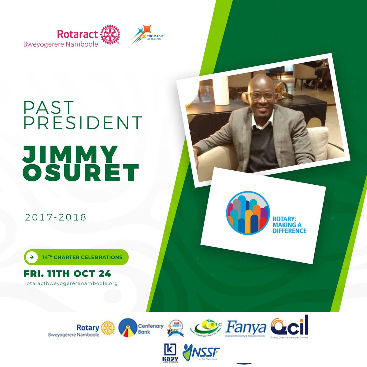 Rotaract Club of Bweyogerere Namboole (@destadia) on Twitter photo During PP <a href="/jimmy_osuret/">Jimmy Osuret</a>โs rulership, Increased membership from 35 to 42 members, a mega medical camp in Mayuge District, Interact Symposium attended Uganda Martyrs S.S
Namugongo, awards at the DCA for best reporting and enhancing Rotaract-Rotary
relationships.
#DestadiaAt14 During PP <a href="/jimmy_osuret/">Jimmy Osuret</a>โs rulership, Increased membership from 35 to 42 members, a mega medical camp in Mayuge District, Interact Symposium attended Uganda Martyrs S.S
Namugongo, awards at the DCA for best reporting and enhancing Rotaract-Rotary
relationships.
#DestadiaAt14