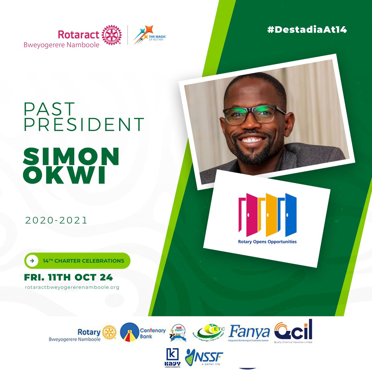 Rotaract Club of Bweyogerere Namboole (@destadia) on Twitter photo Under PP <a href="/SimonOkwi1/">Gen Okwi Simon</a>โ regime, the club raised over 20MUGX for Deserving Hope Bukedea Edition, membership growth, mentorship programs and guide from past presidents, promoted members mental health during COVID-19 expanded club project portfolio beyond medical camps
#DestadiaAt14 Under PP <a href="/SimonOkwi1/">Gen Okwi Simon</a>โ regime, the club raised over 20MUGX for Deserving Hope Bukedea Edition, membership growth, mentorship programs and guide from past presidents, promoted members mental health during COVID-19 expanded club project portfolio beyond medical camps
#DestadiaAt14