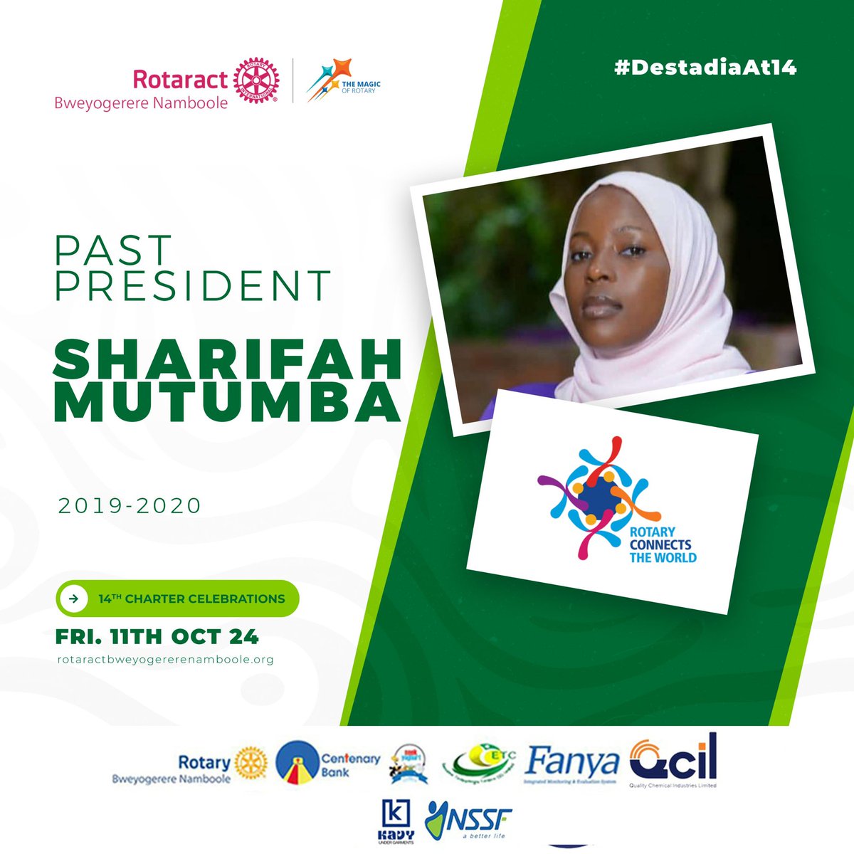 Rotaract Club of Bweyogerere Namboole (@destadia) on Twitter photo PP <a href="/shiphamutumba/">Sharifah.N.Mutumba</a> reign: Initiated the Deserving Hope project, Soroti edition, Won Best Community Service Award at the district level, online fellowships during the COVID-19 pandemic, Mentored incoming leaders to ensure continuity and growth of the club
#DestadiaCharterNight PP <a href="/shiphamutumba/">Sharifah.N.Mutumba</a> reign: Initiated the Deserving Hope project, Soroti edition, Won Best Community Service Award at the district level, online fellowships during the COVID-19 pandemic, Mentored incoming leaders to ensure continuity and growth of the club
#DestadiaCharterNight