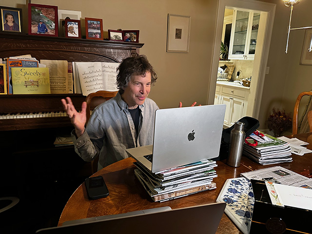 UW Medicine Newsroom (@uwmnewsroom) on Twitter photo PHOTO: David Baker <a href="/UWBiochemistry/">UW Biochemistry</a> <a href="/UWproteindesign/">Institute for Protein Design</a> @uwmedicine taking via computer at his Seattle home early this morning shortly after learning that he had received #NobelPrize2024 in chemistry for computational protein design PHOTO: David Baker <a href="/UWBiochemistry/">UW Biochemistry</a> <a href="/UWproteindesign/">Institute for Protein Design</a> @uwmedicine taking via computer at his Seattle home early this morning shortly after learning that he had received #NobelPrize2024 in chemistry for computational protein design