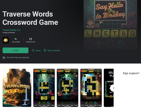 APPLE and ANDROID users!! We are so excited to share this with you! After two years in development It's finally here Available for both #Apple &amp; #Android TRY BEFORE YOU BUY or get the full Traverse Words download for only $3.99 ! The Ultimate Single Player Crossword Game. Find a