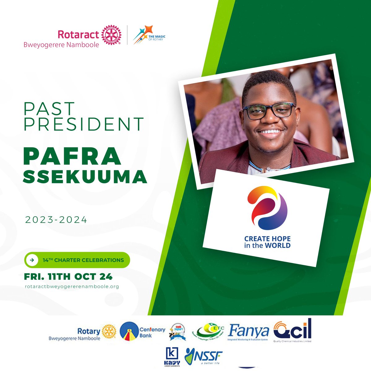 Rotaract Club of Bweyogerere Namboole (@destadia) on Twitter photo With PP <a href="/engpafra256/">Pafra Ssekuuma</a>โs lap, the club Recorded TRF giving of over $1,760.80, Membership growth, continued the Deserving hope project, donation of microscope & school dormitory beds, Corporate membership growth-income generation of over $10,000
#DestadiaAt14
#DestadiaCharterNight With PP <a href="/engpafra256/">Pafra Ssekuuma</a>โs lap, the club Recorded TRF giving of over $1,760.80, Membership growth, continued the Deserving hope project, donation of microscope & school dormitory beds, Corporate membership growth-income generation of over $10,000
#DestadiaAt14
#DestadiaCharterNight