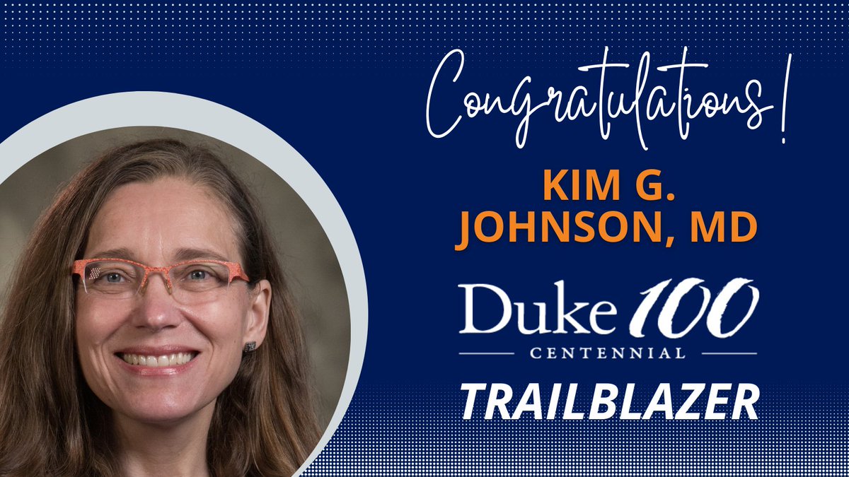 Duke Psychiatry & Behavioral Sciences (@dukepsychiatry) on Twitter photo #DukeTrailblazer Dr. Kim Johnson of Duke Psychiatry & <a href="/Duke_Neurology/">Duke Neurology</a> is on the cutting edge of research & treatment to slow the progression of #AlzheimersDisease, leading trials on #GeneTherapy & new treatments that may prevent #AD. Learn more: 100.duke.edu/story/kim-john…
#Duke100 #DukeTrailblazer Dr. Kim Johnson of Duke Psychiatry & <a href="/Duke_Neurology/">Duke Neurology</a> is on the cutting edge of research & treatment to slow the progression of #AlzheimersDisease, leading trials on #GeneTherapy & new treatments that may prevent #AD. Learn more: 100.duke.edu/story/kim-john…
#Duke100