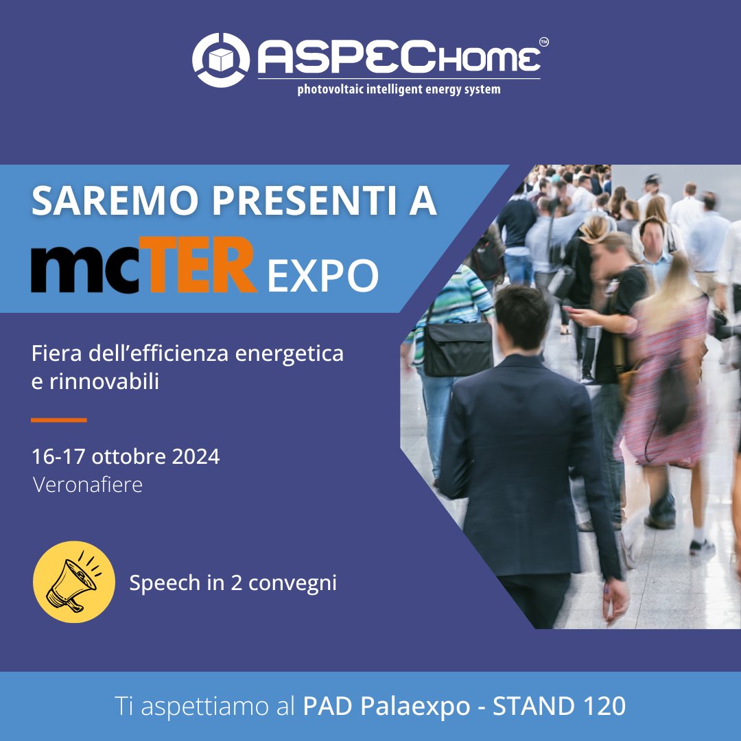 Aspec_energy's tweet photo. 🚀 Passa a trovarci ad mcTER EXPO, la fiera internazionale dell'efficienza energetica e rinnovabili.
 
Registrati a questo link per ottenere il tuo biglietto gratuito: https://t.co/IPNA3FAsCV

🗓️ 16-17 ottobre 2024
📍Veronafiere, Verona
🔵 PAD Palaexpo - STAND 120
 
#aspechome https://t.co/9LHc2ShYjo