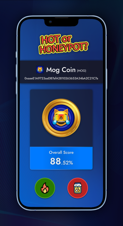 QuillAI_Network's tweet photo. Safeguarding your crypto isn't a laughing matter, but that doesn't mean we still can't have some fun. 😉  

Let's play a game: Hot 🔥or Honeypot? 🍯❌  

First up, the cheeky yet purrocious: $MOG. 

Which way you swiping? Pump at first sight, or dump before the date begins? 🤔