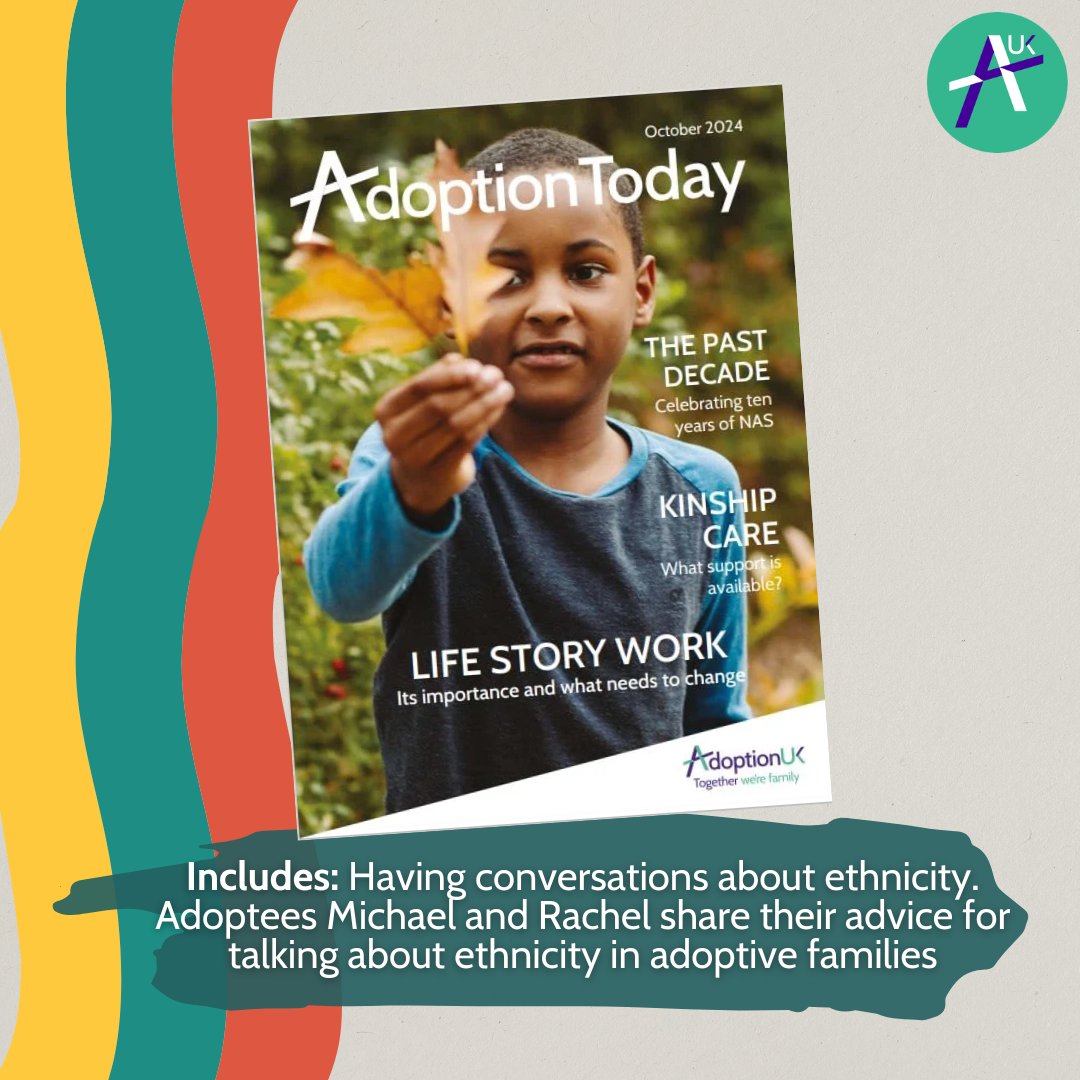 The October edition of Adoption Today has been published. It features advice from adoptees Michael &amp; Rachel on discussing ethnicity in adoptive families, plus an interview with Louise Ndibwirende on her debut documentary Speak Little One. adoptionuk.org/join-family-me….