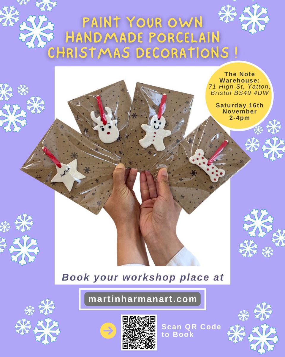 martinharmanart's tweet image. Artists @WENHSIartist and @martinharmanart are back to create another workshop for you at the Note Warehouse!

Unleash your creativity! Paint Your own Handmade Porcelain Christmas Decoration! ho, ho ho! 🌲

🎟️More info and bookings at: martinharmanart.com/store/p231/Pai…
.
#ceramicworkshop