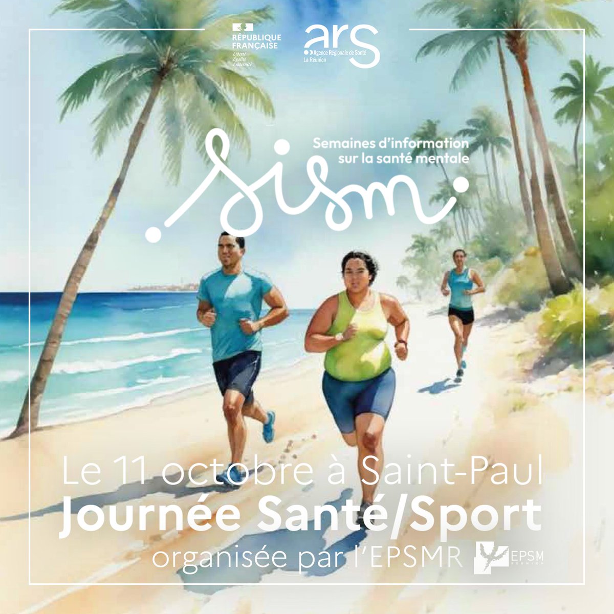 #SantéMentale 🧠 En mouvement pour notre santé mentale
Événement EPSMR soutenu par l'ARS, le 11 octobre
Stands d'info, parcours sportifs, ateliers créatifs
📍 Jardin de la mairie, Saint-Paul
🕘 9h à 16h30
Ouvert à tous
+ d'infos 👉 lc.cx/UGfGJ-
#Prévention #SISM #Santé