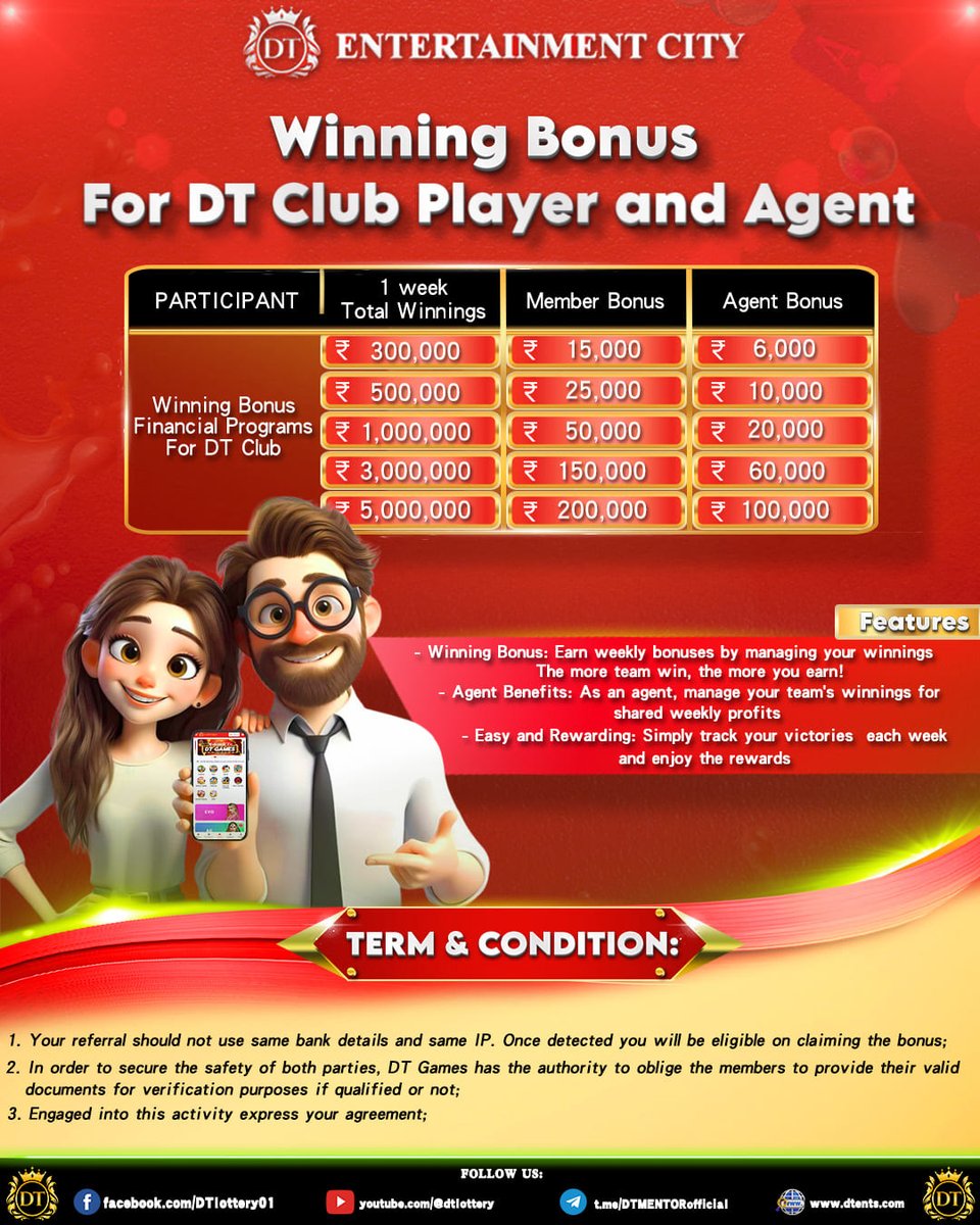indiaonline01's tweet photo. Join the Wealth Revolution: Experience Passive Income with DT Entertainment!

🎬 YT : @dtlottery
🌐 Website : https://t.co/Xtq3NFYHUd
#AliaBhatt
#PAKvENG
#Prabhas
#AEWDynamite
#RajatDalal
#dtentertainment
#dtgames https://t.co/2OcETRB6YO