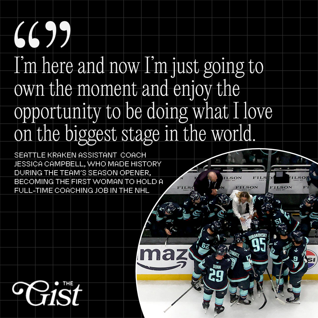 Changing the game 🏒

Seattle Kraken assistant coach Jessica Campbell officially became the first woman to coach as a full time on-bench coach in the NHL stepping behind the bench with the Seattle Kraken during their home opener against the St. Louis Blues on Tuesday night 🔥⁣