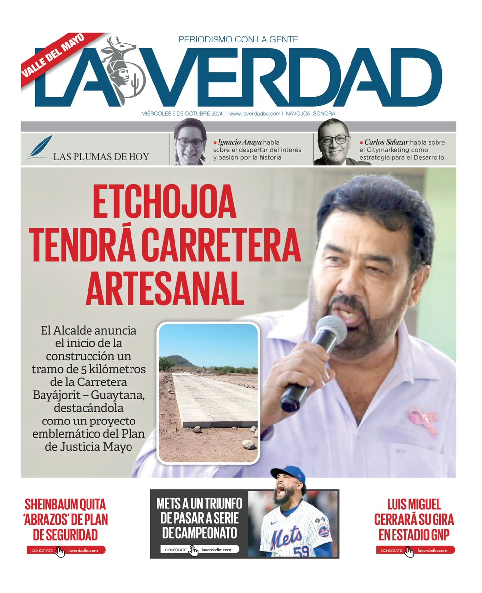 La_VerdadSonora's tweet photo. TE INVITAMOS A LEER NUESTRA EDICIÓN:
Miércoles 9 de Octubre de 2024
📰 👉 https://t.co/vQIpIPa9cl

                      .
                      .
                      .
                      .

#Navojoa, #Álamos, #Huatabampo, #Etchojoa, #Hermosillo, #Sonora https://t.co/1MSPg0vRO1