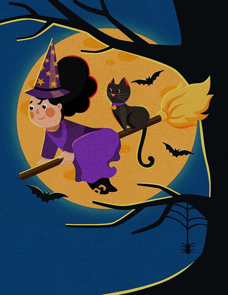Theispot's tweet photo. Navina Chhabria (@StudioTikli) is flying into town for Halloween season 🧹🪄

Rep: @MendolaArtists 

See more adorable illustrations at https://t.co/j6F1KF4SgW 🐈‍⬛✨ https://t.co/Yq9DJ5doOt