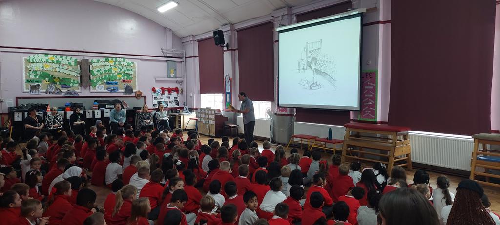 Author Nicholas Kasparis is in school today giving a reading of Ralph and Robort. <a href="/Pen_to_Print/">Pen to Print</a>